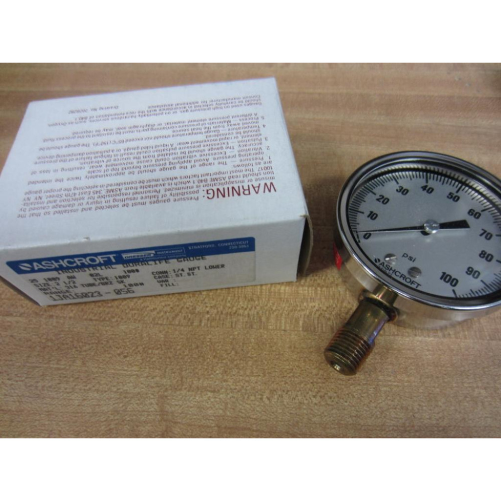 Ashcroft 25 1009 AW 02L 100 Duralife Gauge 0-100 Psi 1JA16023-056