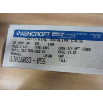 Ashcroft 25 1009 AW 02L 100 Duralife Gauge 0-100 Psi 1JA16023-056