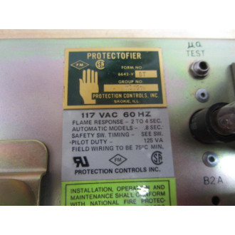 Protection Controls 6642-VBT Protectofier 6642VBT 117 VAC - Used
