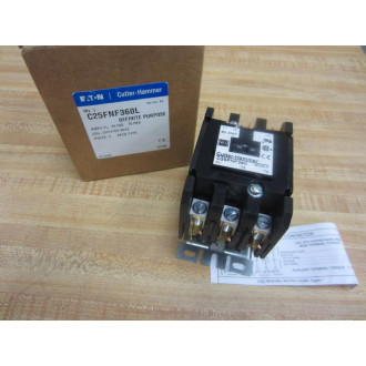 Eaton C25FNF360 Cutler Hammer Contactor 60A C25FNF360L