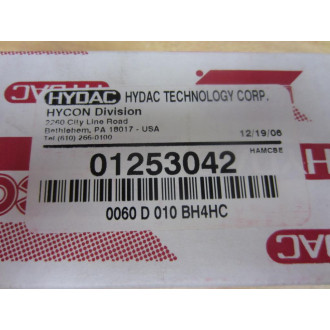 Hydac 01253042 Filter 0060 D 010 BH4HC