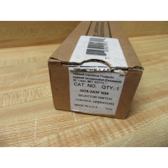 HubbellKillark GO5-2A3F-N34 Selector Switch G05-2A3F-N34 W 52BJK