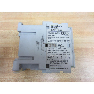 Sprecher Schuh CA7-16-10 Contactor CA71610 - Used