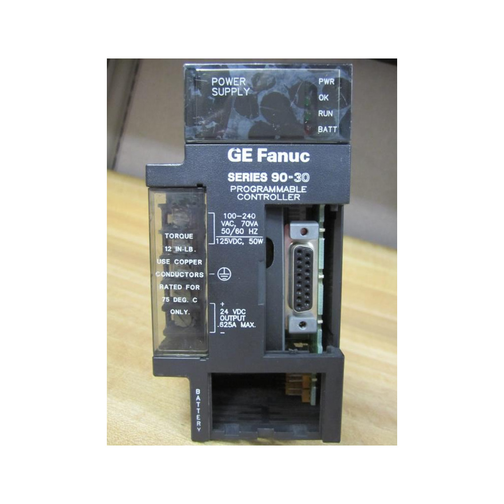 GE Fanuc IC693PWR321L Power Supply No Battery & Missing Covers - Used