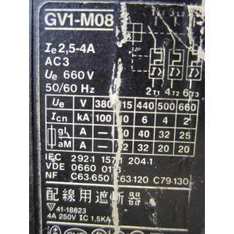 Telemecanique GV1-MO8 Motor Starter GV1M08 Obsolete - Used