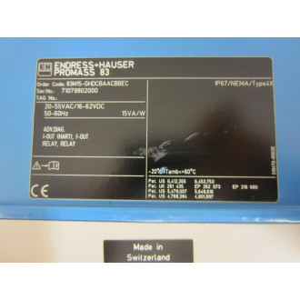 Endress & Hauser 83M15-GHDCBAACBBEC M-T Housing Only - Used