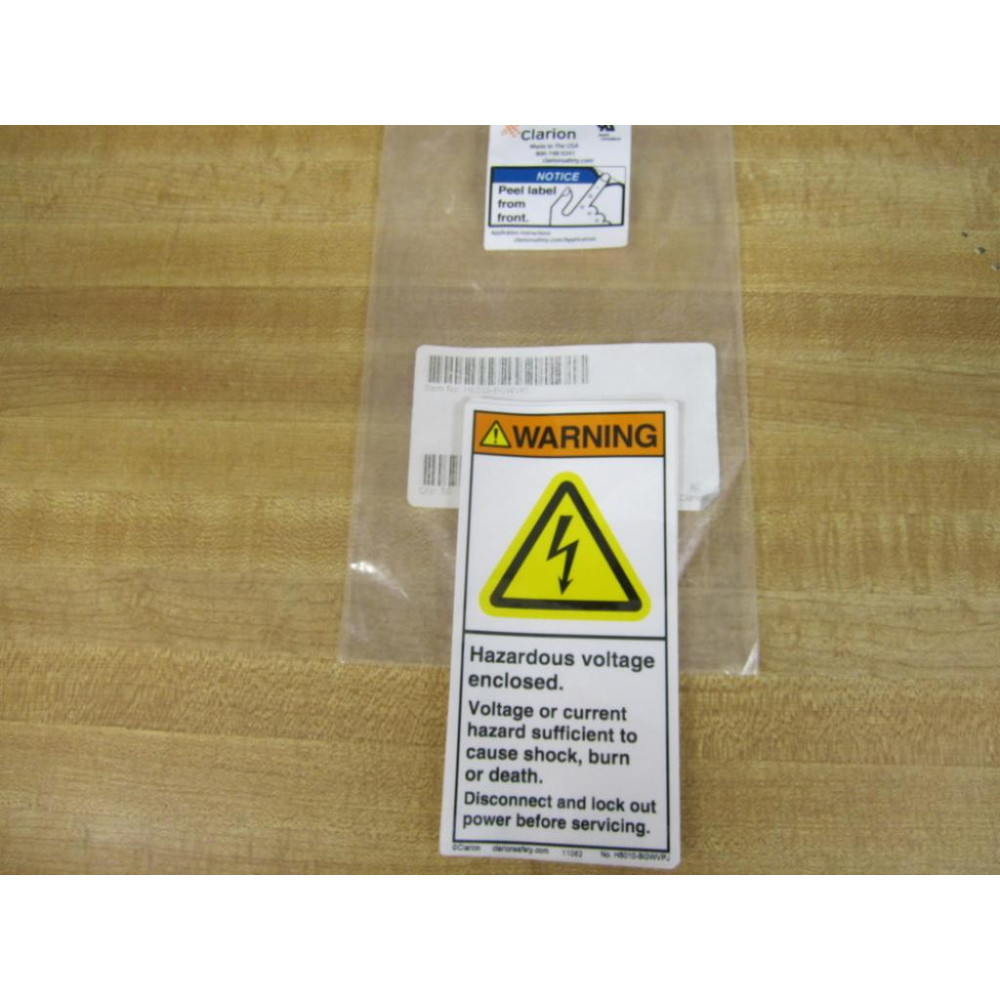 Clarion Safety H6010-BGWVPJ Warning Decals (Pack of 5)