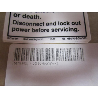 Clarion Safety H6010-BGWVPJ Warning Decals (Pack of 5)