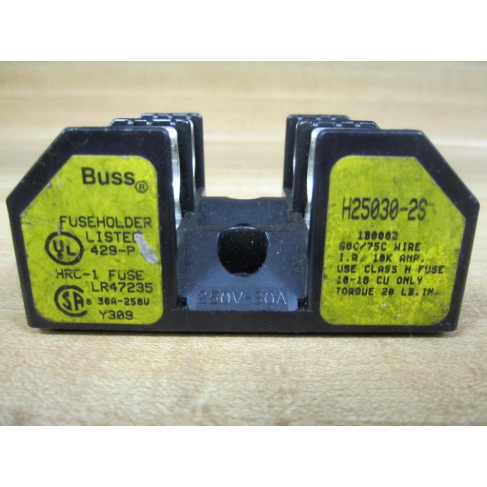 Bussmann H25030-2S Fuse Block H250302S - Used