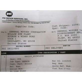 Nicholson 880320 Power Supply + Board - Used