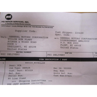 Nicholson 880320 Power Supply + Board - Used