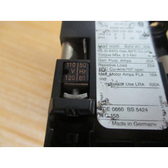 AEG SP4.10E 110-120V Contactor 910-302-625-22 - Used