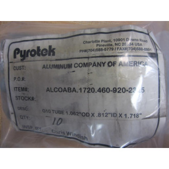 Pyrotek 1720.460-920-2325 Alcoaba G10 Tube (Pack of 10) - New No Box