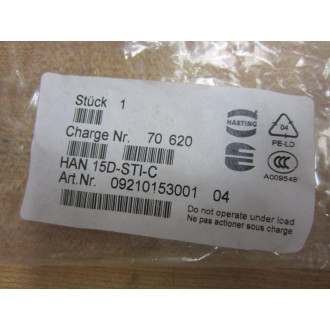 Harting HAN 15D-STI-C Connector HAN15DSTIC 09210153001 (Pack of 3)