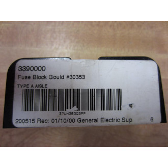 Gould 30353 Fuse Block 3 Pole 30 Amp Type A Aisle - Used