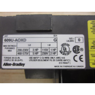 Allen Bradley 609U-AOXD Manual Switch Starter - Used