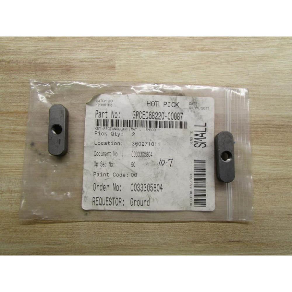 GPCE068220-00087 Rectangular Key GPCE06822000087 (Pack of 2)