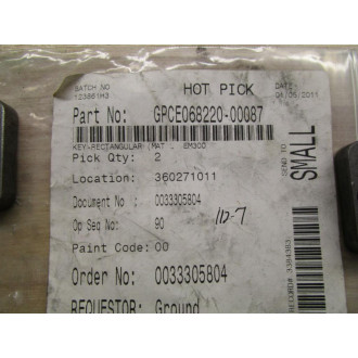 GPCE068220-00087 Rectangular Key GPCE06822000087 (Pack of 2)