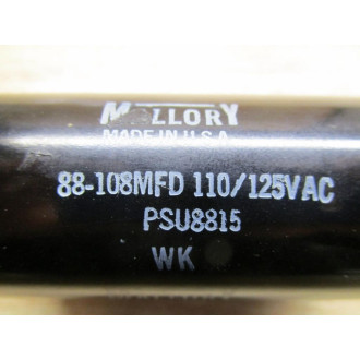 Mallory PSU8815 Capacitor 88-108MFD 110-125VAC - New No Box
