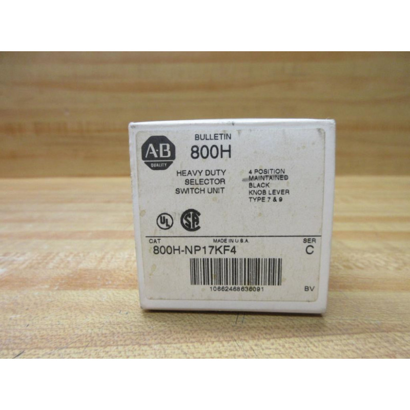 Allen Bradley 800H-NP17KF4 Selector Switch 800HNP17KF4 EMPTY BOX ONLY!