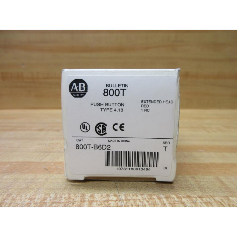 Allen Bradley 800T-B6D2 Push Button 800TB6D2 EMPTY BOX ONLY!!