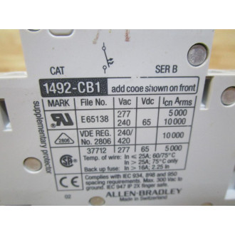 Allen Bradley 1492-CB1-F070 Circuit Breaker 1492CB1F070 7A (Pack of 2) - Used