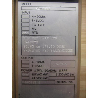 Rochester Instrument Systems SC-1372 RTD Transmitter - Used