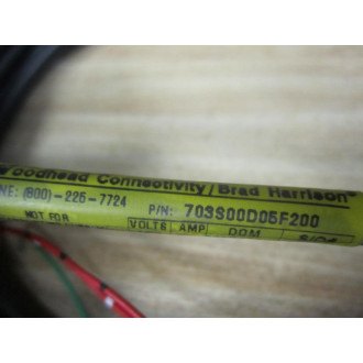 Brad Harrison 703S00D05F200 Shielded Straight Connector - New No Box