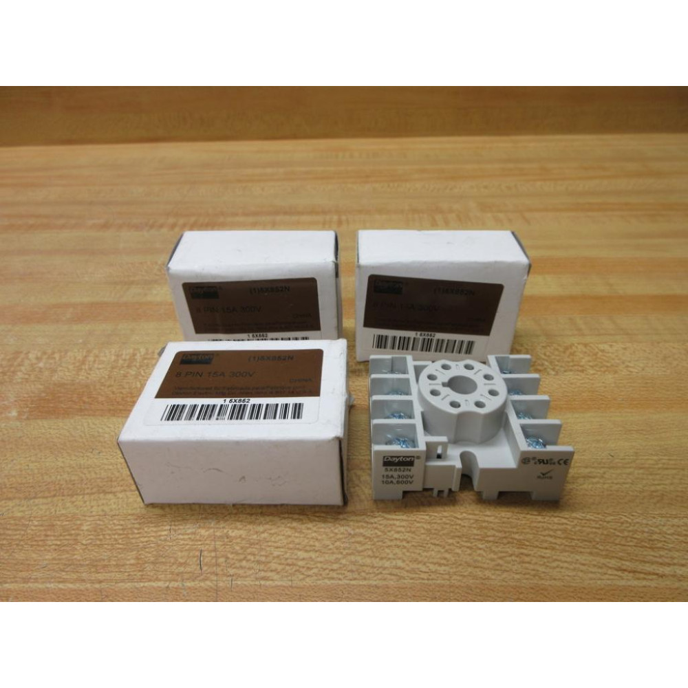 Dayton 5X852N Relay Socket (Pack of 3)