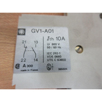 Telemecanique GV1-A01 Auxiliary Contact GV1A01 - Used