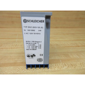 Schleicher SNO 2003-120 Relay SN0 2003-120 18813562 WO Terminal Covers - New No Box