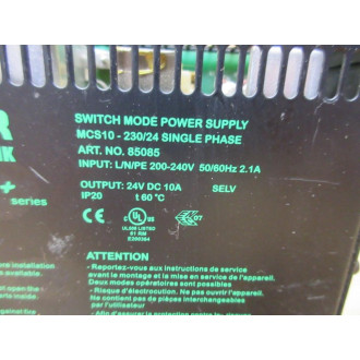 Murr Elektronik 85085 Switch Mode Power Supply MCS10-23024 - Used