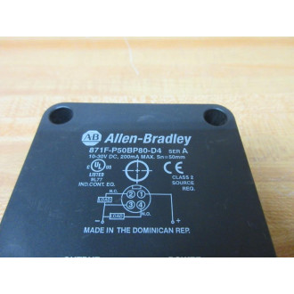 Allen Bradley 871F-P50BP80-D4 Inductive Sensor 871FP50BP80D4 - Used