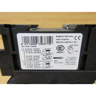 Siemens 3RT1034-1AK60 Power Contactor 3RT10341AK60 Chipped - New No Box
