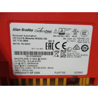 Allen Bradley 1734-OB8S Module 193343 1734-0B8S Mounted - New No Box