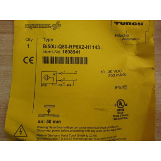 Turck BI50U-Q80-RP6X2-H1143 Switch BI50UQ80RP6X2H1143 1608941
