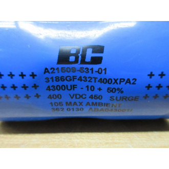 Vishay A21509-531-01 Capacitor A2150953101 4300 uF 400 VDC - Used