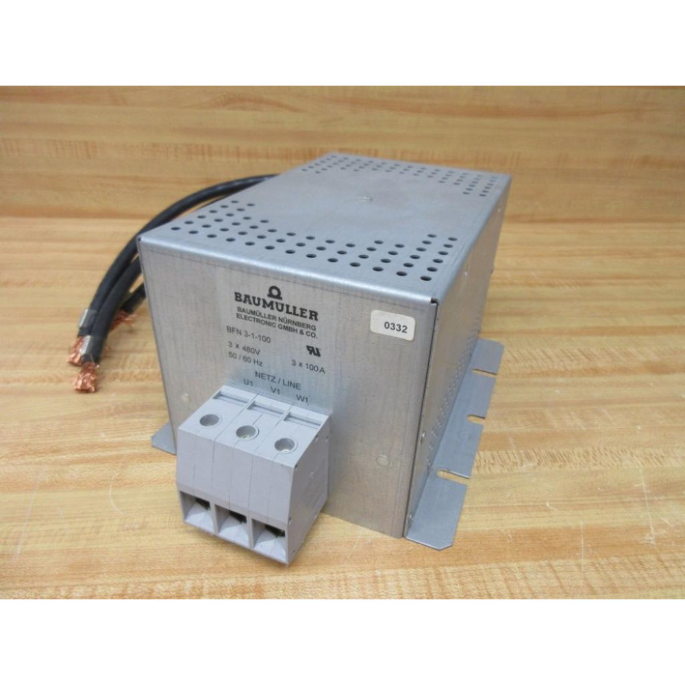 Baumuller BFN 3-1-100 Line Filter BFN31100 - Used