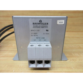 Baumuller BFN 3-1-100 Line Filter BFN31100 - Used