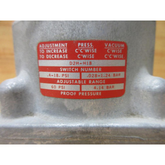 Barksdale D2H-H18 Diaphragm Switch D2HH18 - New No Box