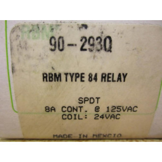White-Rodgers 90-293Q RBM Type 84 Relay 90293Q