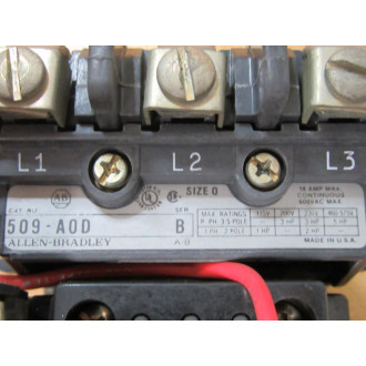 Allen Bradley 509-A0D Starter 509-AOD Ser B,W595-A, 42185-800-01 - Used