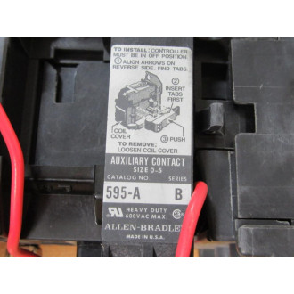 Allen Bradley 509-A0D Starter 509-AOD Ser B,W595-A, 42185-800-01 - Used