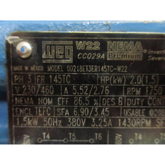 WEG 00218ET3ER145TC-W22 Inverter Duty Motor - New No Box