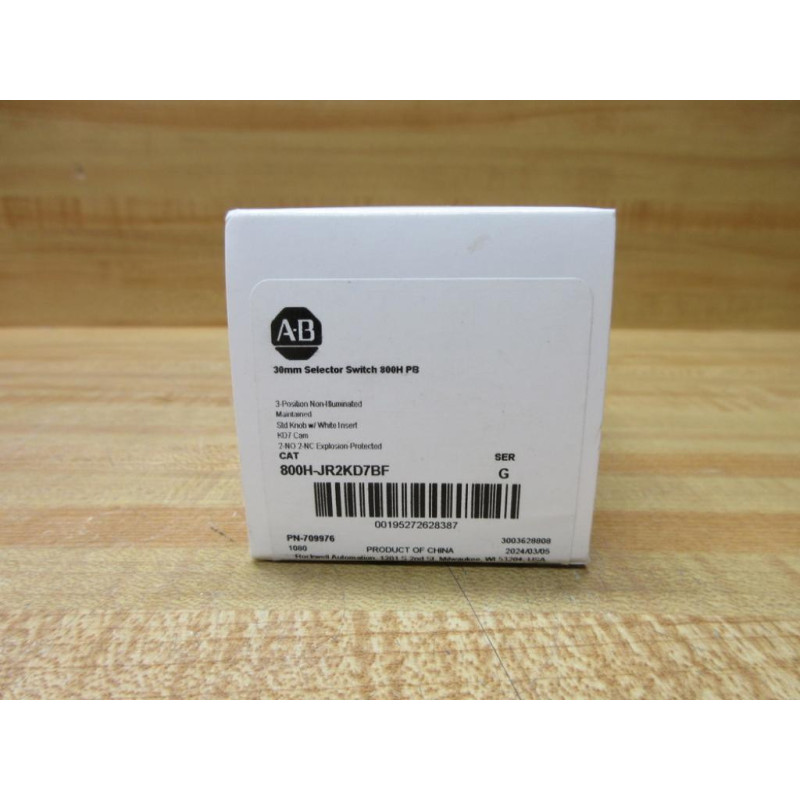 Allen Bradley 800H-JR2KD7BF Selector Switch 800HJR2KD7BF EMPTY BOX ONLY! SER. G