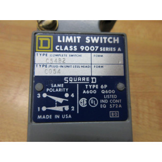 Square D 9007-C54B2 Limit Switch 9007C54B2 Body Only - Used