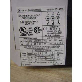 Cutler Hammer S801N37N3B Eaton EMA71 Soft  Starter Cracked Housing - Used