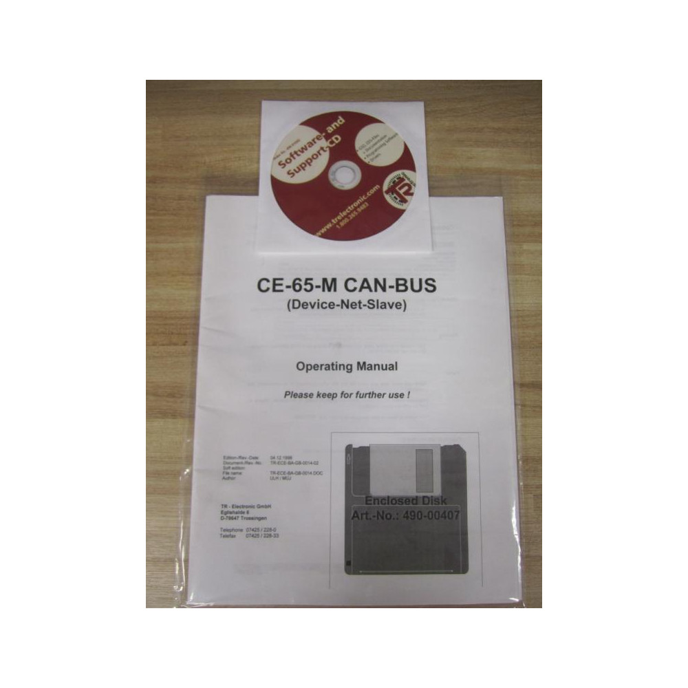 TR Electronics TR-ECE-BA-GB-0014-02 Operating Manual With CD - Used