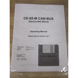 TR Electronics TR-ECE-BA-GB-0014-02 Operating Manual With CD - Used