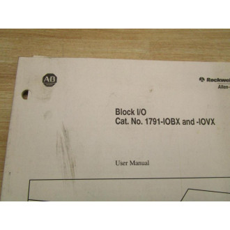 Allen Bradley 955121-06 User Manual 1791-IOBX And -10VX - Used